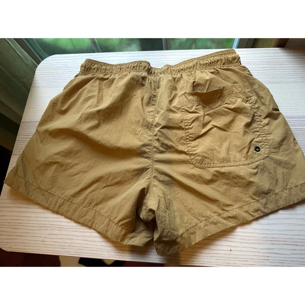 H&M Mens Swim Trunks Tan Brown Always Side Stripe Board Shorts‎ Size M